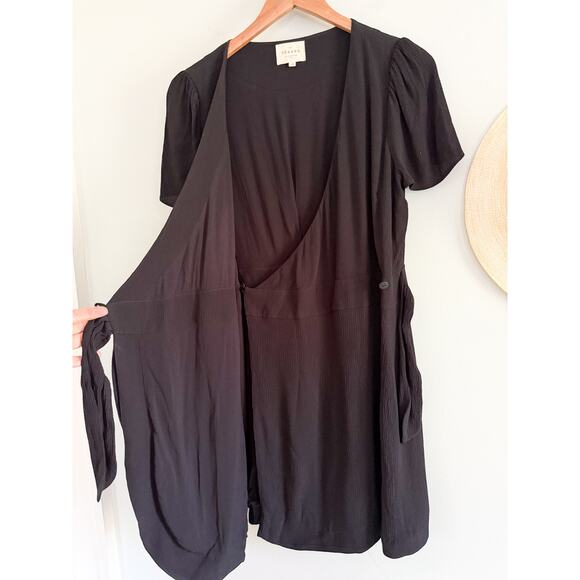 Sézane | Sezane | Robe Delhi Mini Wrap Dress in Black | Sz FR 38 / US Sz 6 - Picture 9 of 11